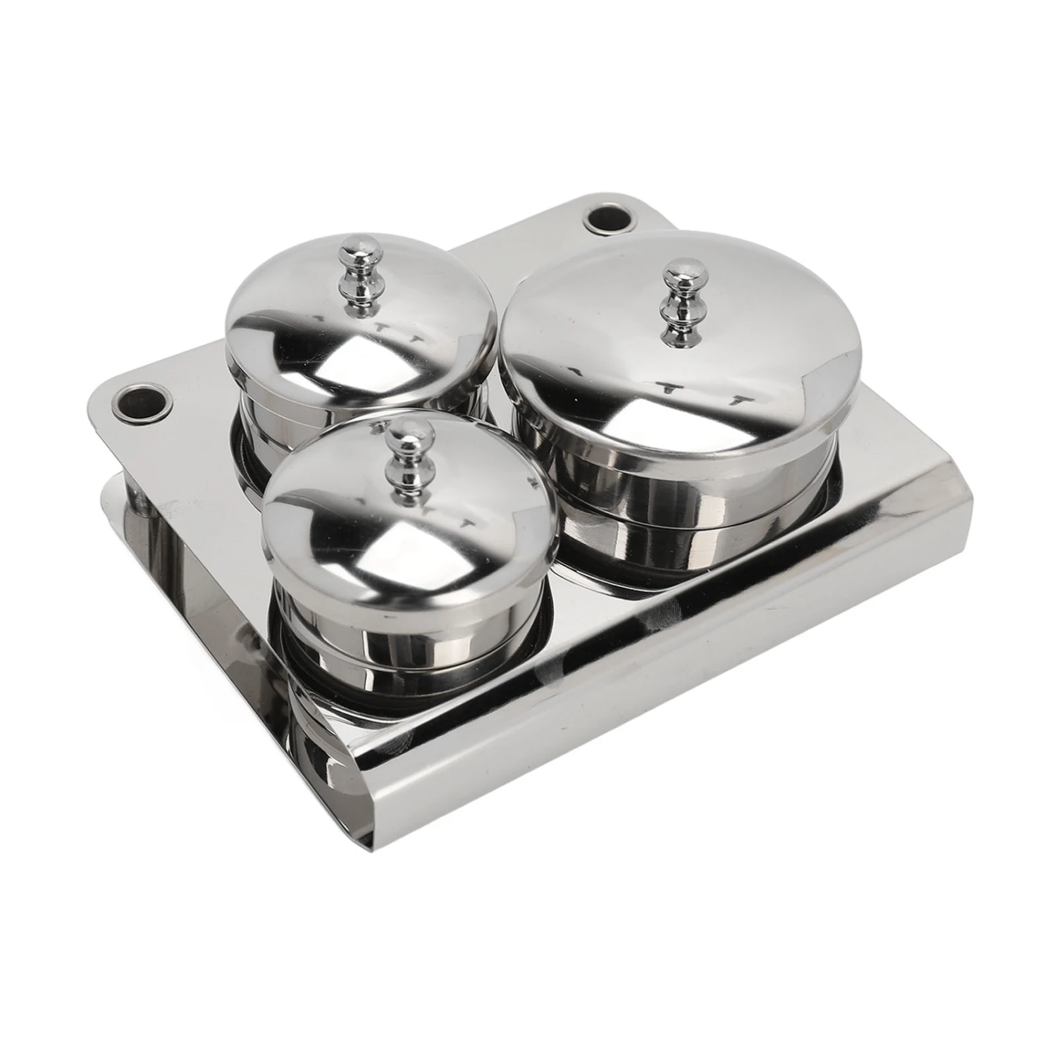 Stainless Steel Nail Powder Holder Thickening Sturdy Dustproof Smooth Surface Nail Art Equipment Cup with Lids