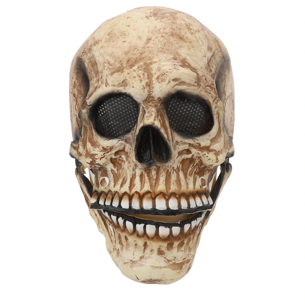 Full Head Skull Helmet Latex DIY Jaw Movable Breathable Simulated Scary Props for Cosplay Costume Party