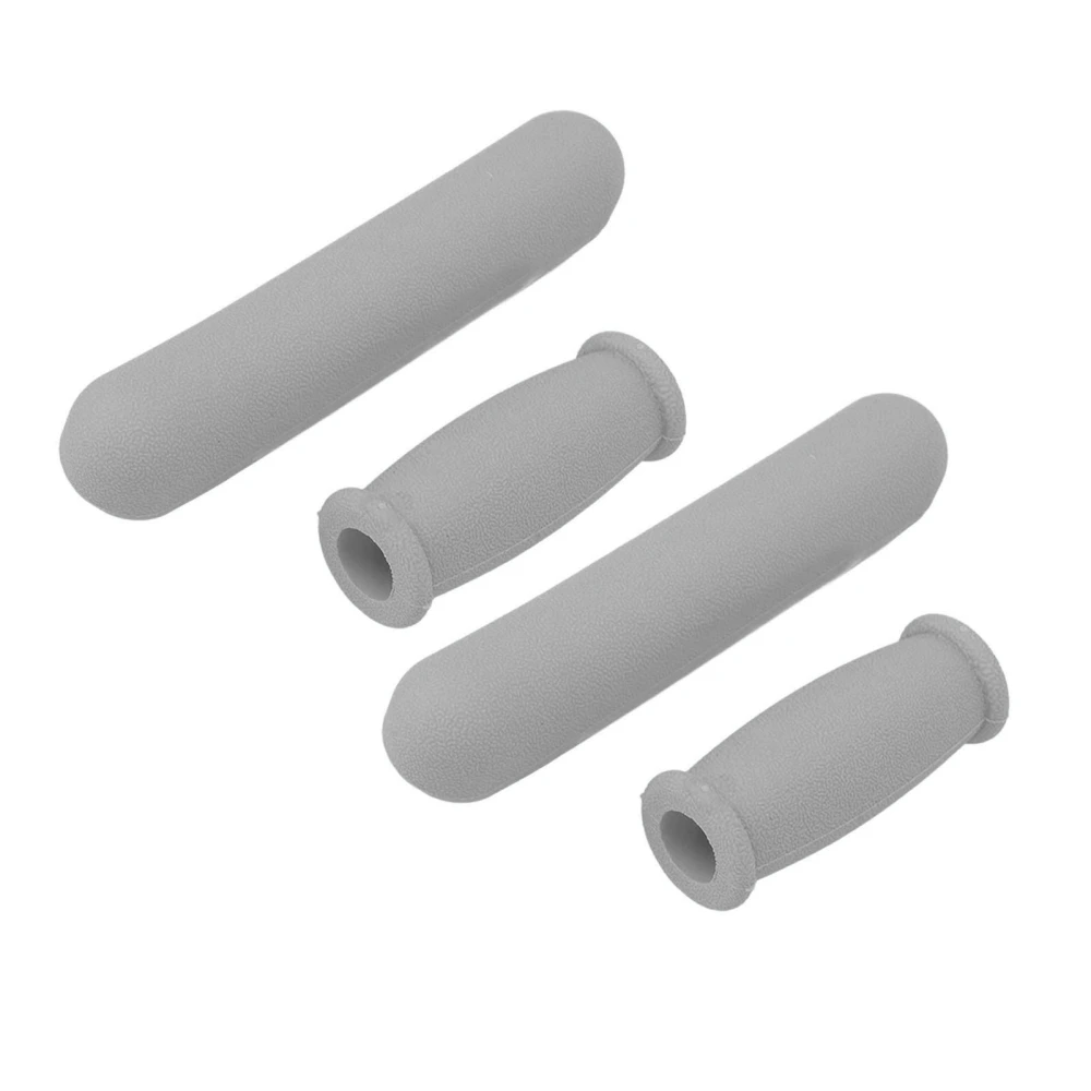 4pcs Extra Thick Cushioned Anti Slip TPU Crutches Replacement Pad for Armpits Hand Grips for Standard Aluminum Crutches Grey