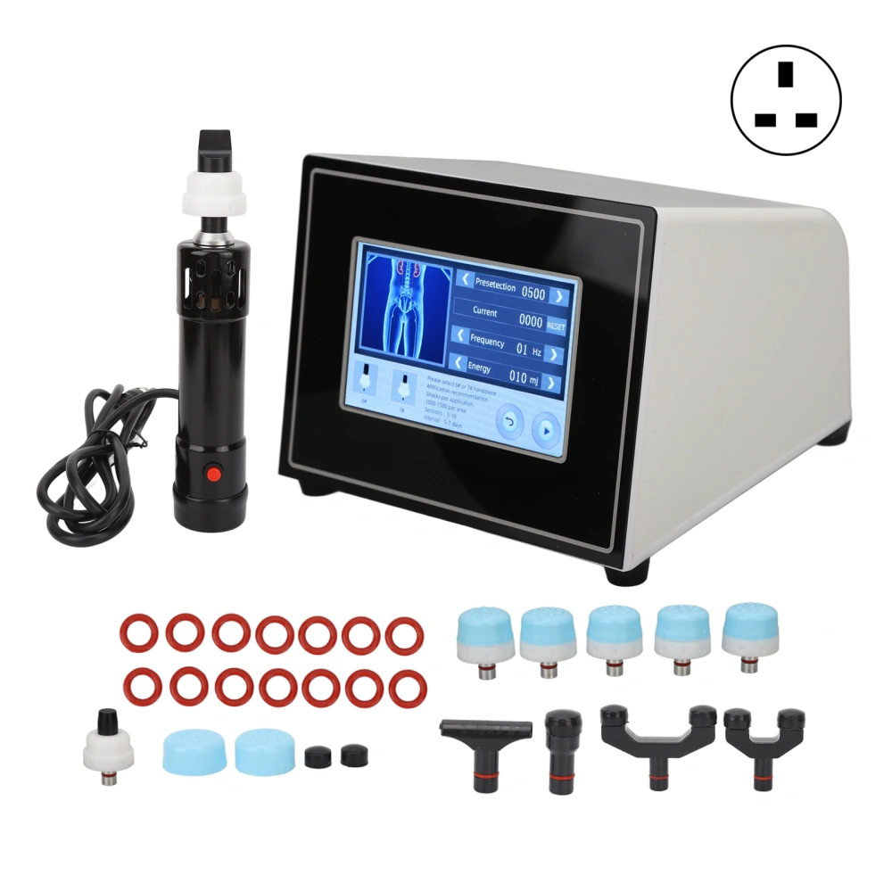 Shockwave Therapy Machine Adjustable Soreness Relief ED Treatment Shock Wave Machine 100‑240V Black UK Plug