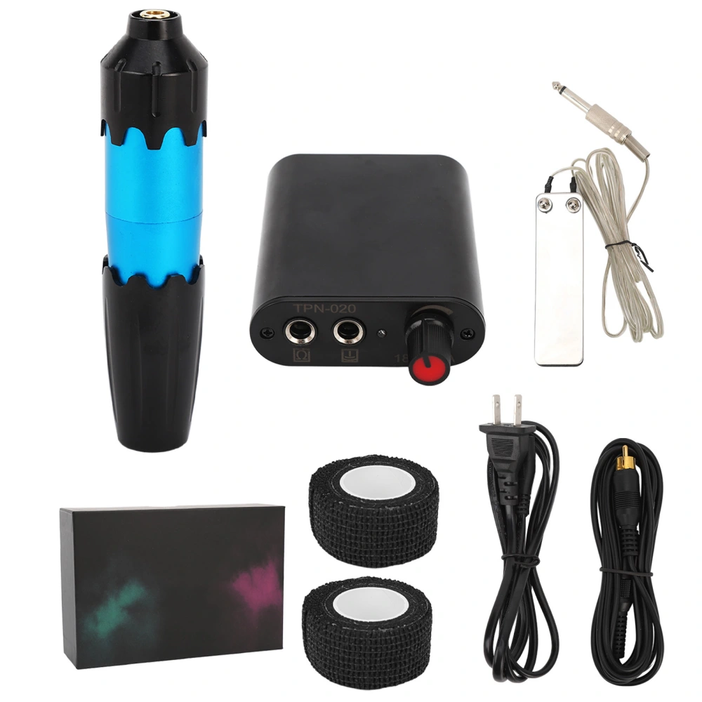 Rotary Tattoo Pen Kit Liner Shader Complete Multi Purpose Tattoo Power Supply Set for Beginners 90‑265V US Plug