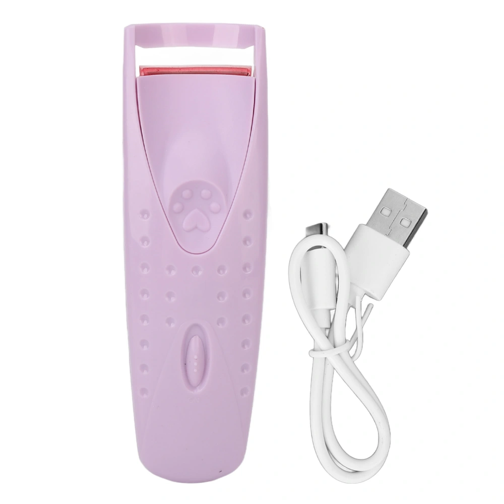 Heated Eyelash Curler Silicone Type C Charging Long Lasting Electric Eyelash Curler for Girl Purple