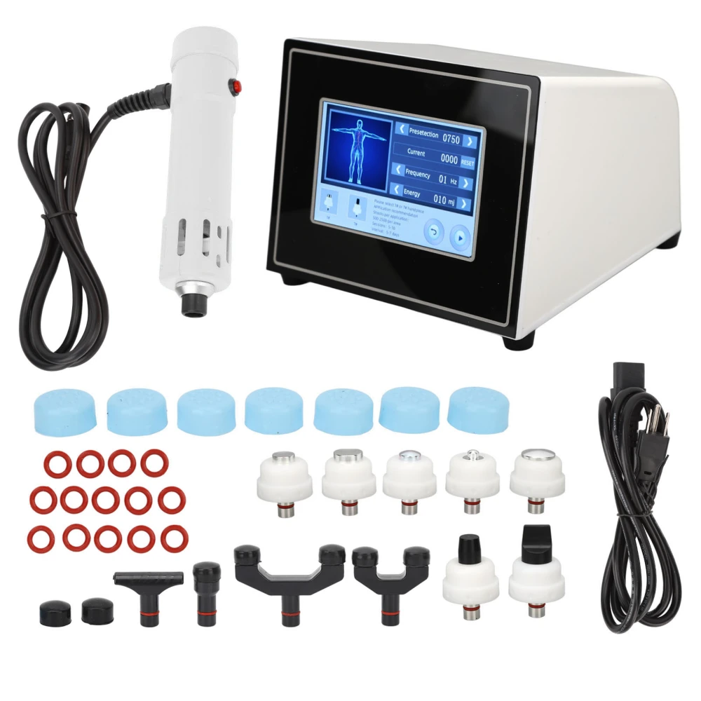 ED Shockwave Therapy Machine Professional Adjustable Shockwave Treatment Machine Massager 100‑240V White US Plug