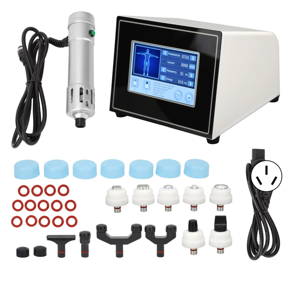 Shockwave Therapy Machine Energy Adjustable ED Shockwave Treatment Machine for Soft Tissue Silver 100‑240V AU Plug