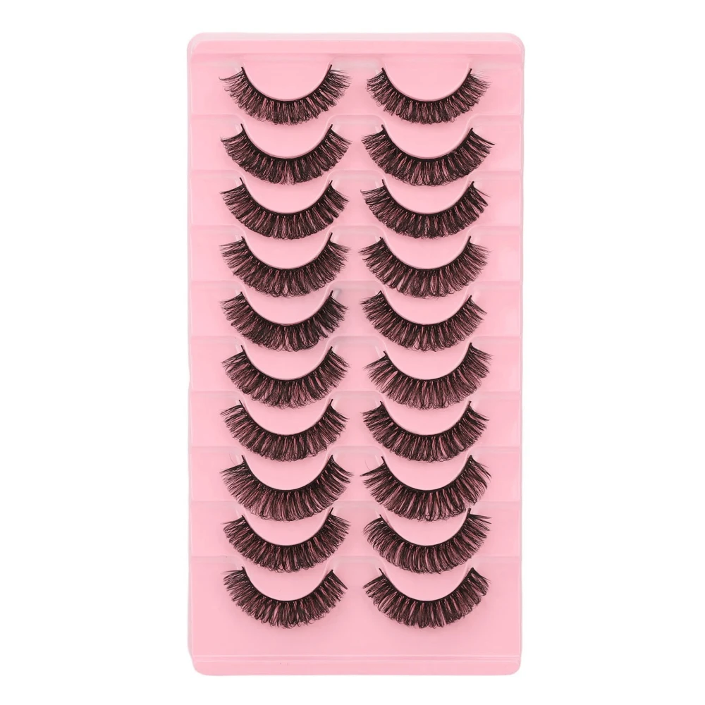 10 Pairs False Eyelashes Set DD Curl Wispy Fluffy Reusable 3D Multi Layer Fake Eye Lashes for Makeup Cosplay Type 1