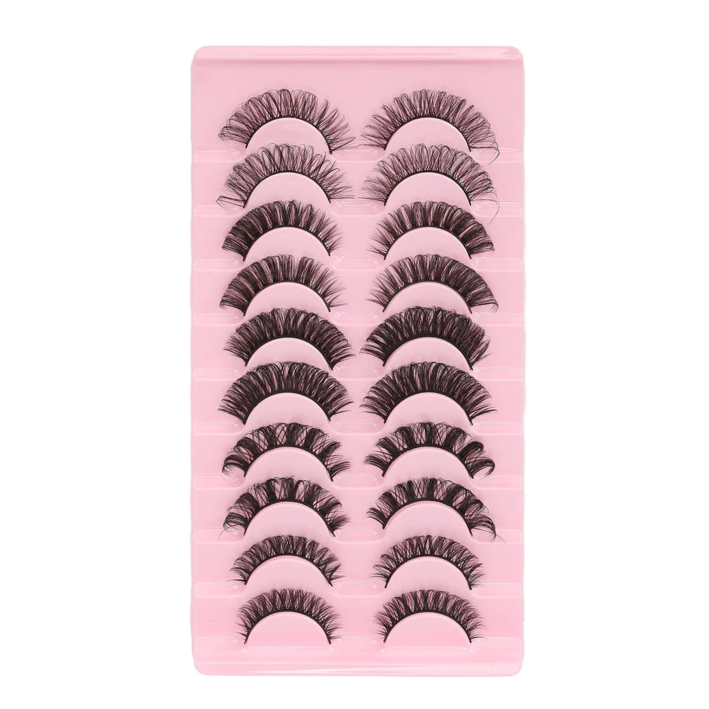 10pcs False Eyelashes Set Handmade DD Curl Thickness Multilayer Fake Eyelashes for Lady