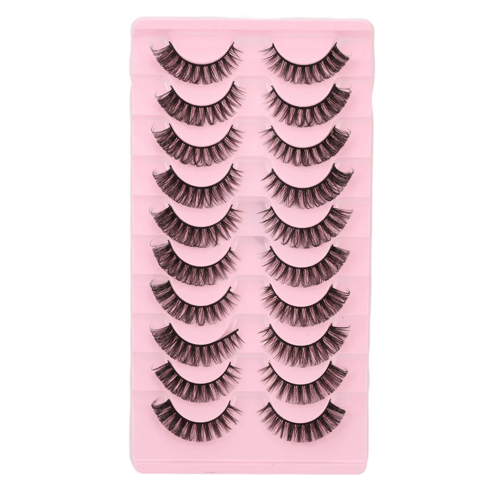 10 Pairs False Eyelashes Set DD Curl Wispy Fluffy Reusable 3D Multi Layer Fake Eye Lashes for Makeup Cosplay Type 2