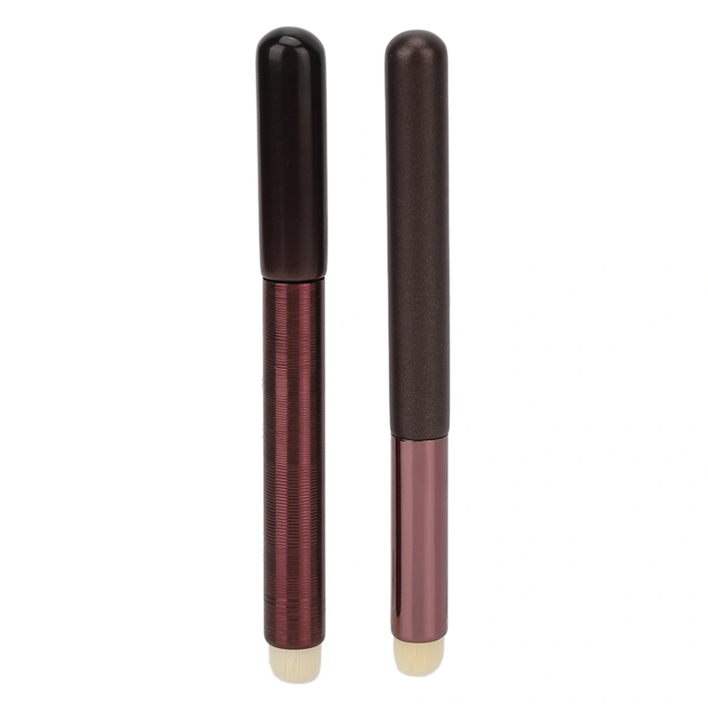 2PCS Round Tip Lipstick Smudge Brush Artificial Fiber Portable Concealer Brush for Make Up