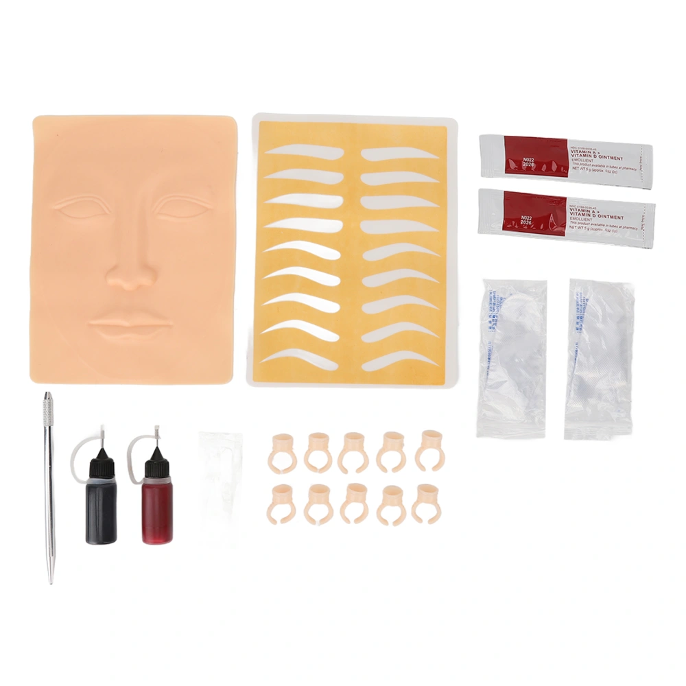 Microblading Tattoo Practice Set Silicone Eyebrow Practice Skin Tattoo Manual Pen Ink Cup Set