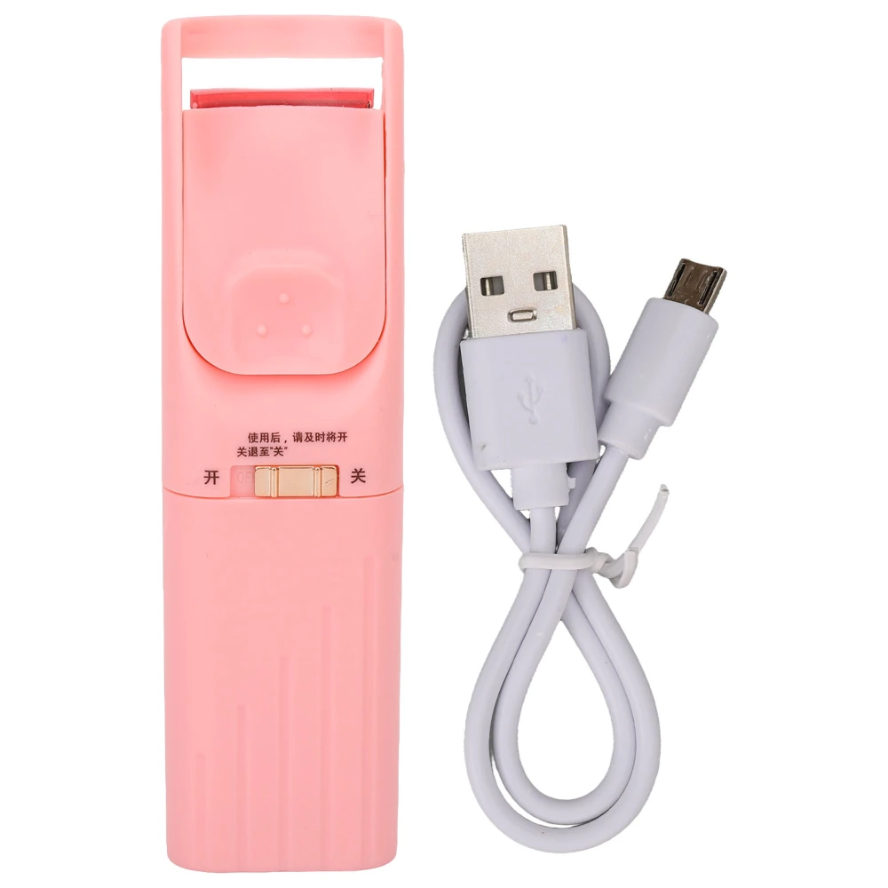 Electric Eyelash Curler Rechargeable Eyelash Curler Heating Silicone Pad Lash Curling Tool Pink