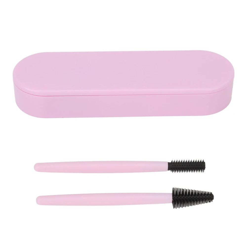 2pcs Eyelash Brush Silicone Eyebrow Elastic Portable Reusable Mascara Wands for Makeup Purple