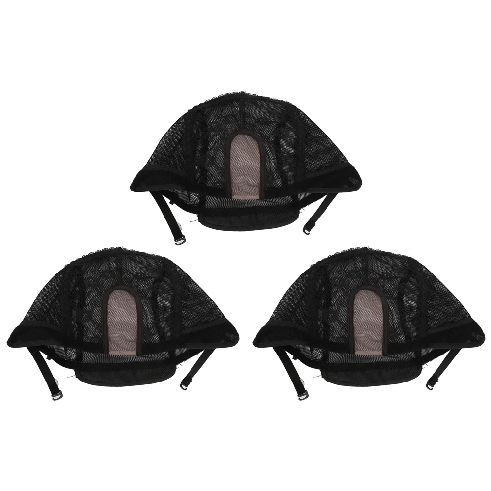 3Pcs Wig Caps Soft Breathable Flexible Nylon Dome Stocking Wig Cap for Making Wigs Women Men