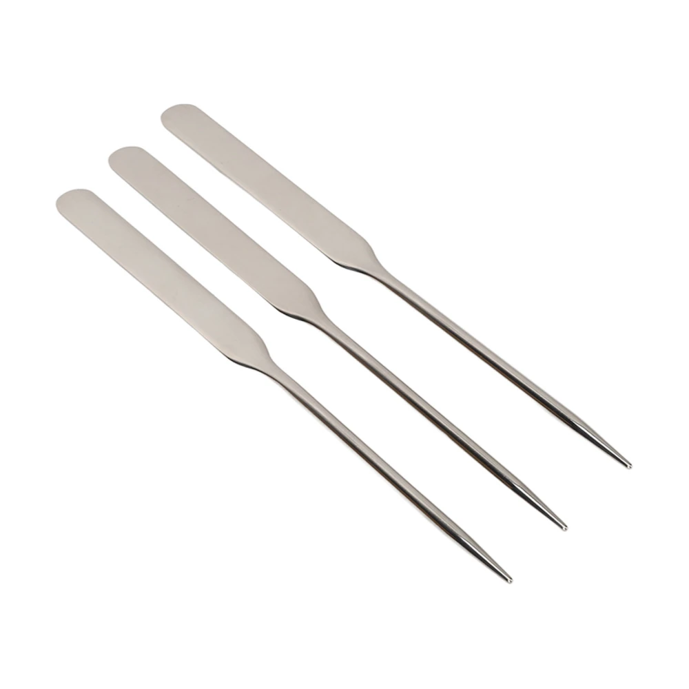 3Pcs Nail Art Stirring Rod Stainless Steel Glue Mixing Spoon Spatula Tool for Home Salon