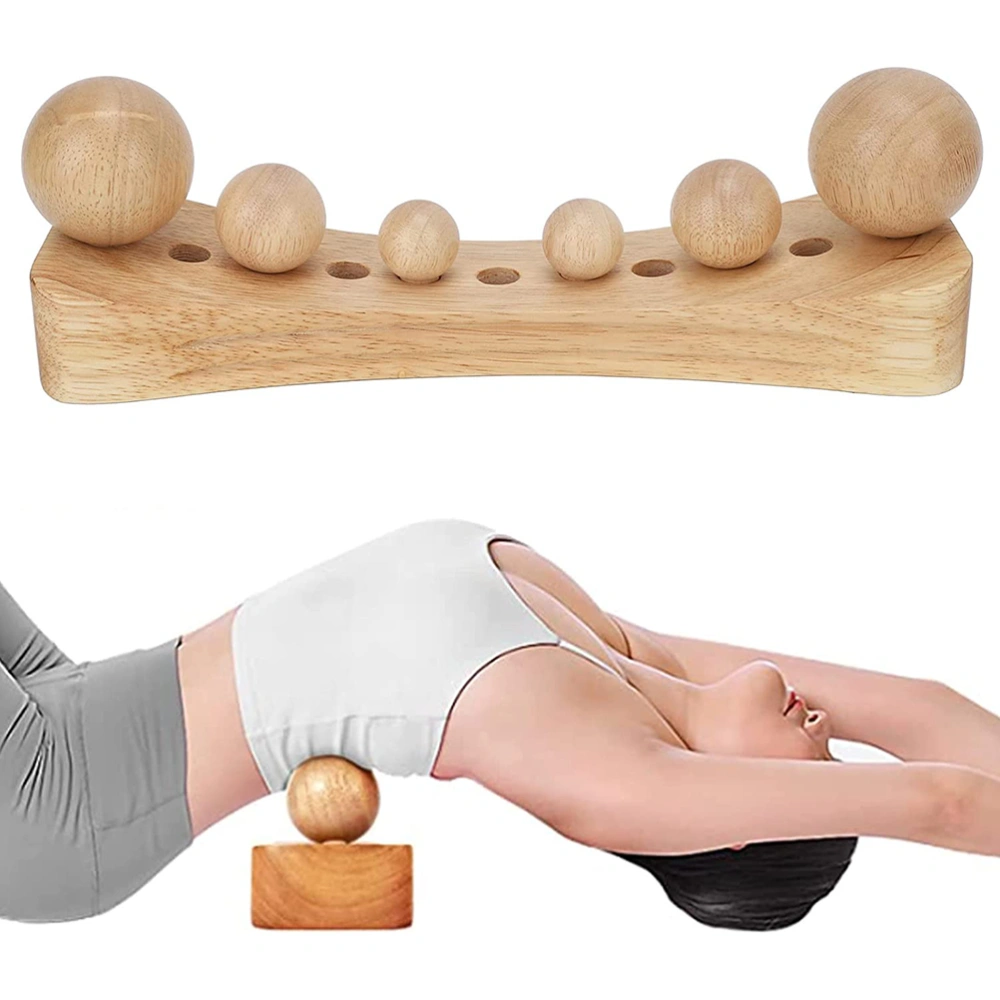 Psoas Muscle Release Tool Wooden Body Massage Tool Trigger Point Wood Massager with 6 Massage Heads for Occipital Cordus Back