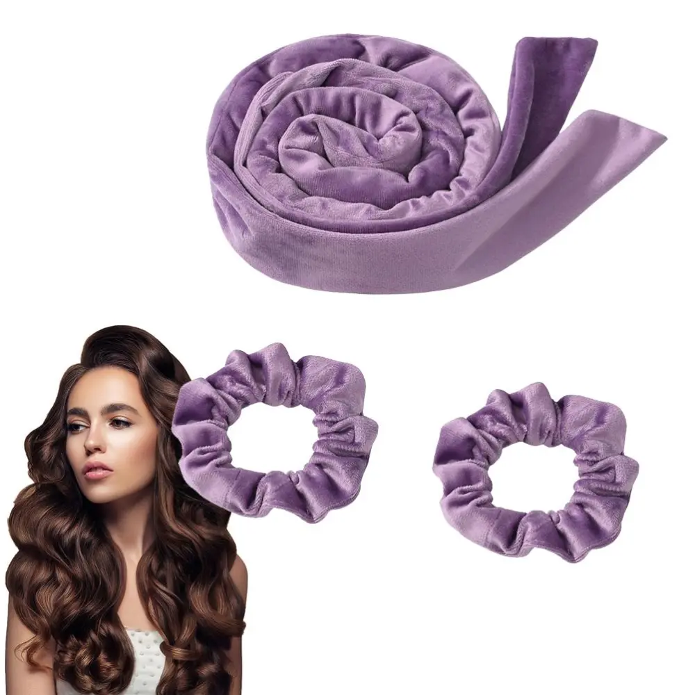 Heatless Curling Rod Headband for Women No Heat Curl Ribbon with Scrunchies Sleeping Curls Bowknot Hair Rollers