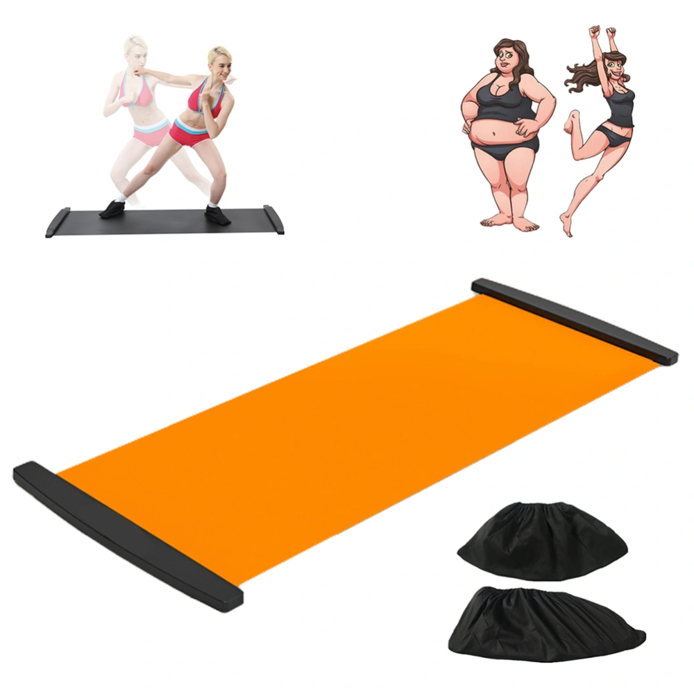 Slide Board with Shoe Cover Slimming Exercise Guide Slide Mat for Leg Pot Training Fitness and Athletic Training