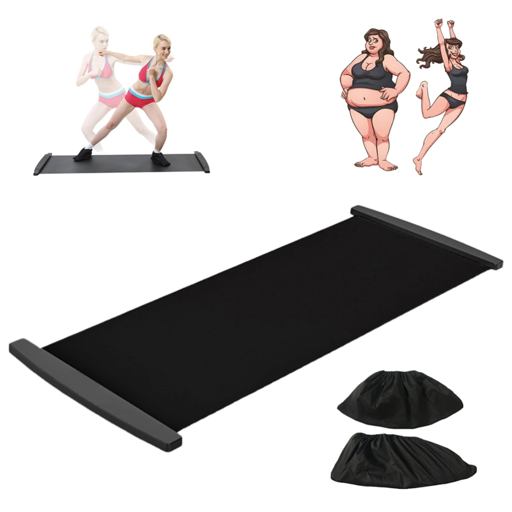 Slide Board with Shoe Cover Slimming Exercise Guide Slide Mat for Leg Pot Training Fitness and Athletic Training