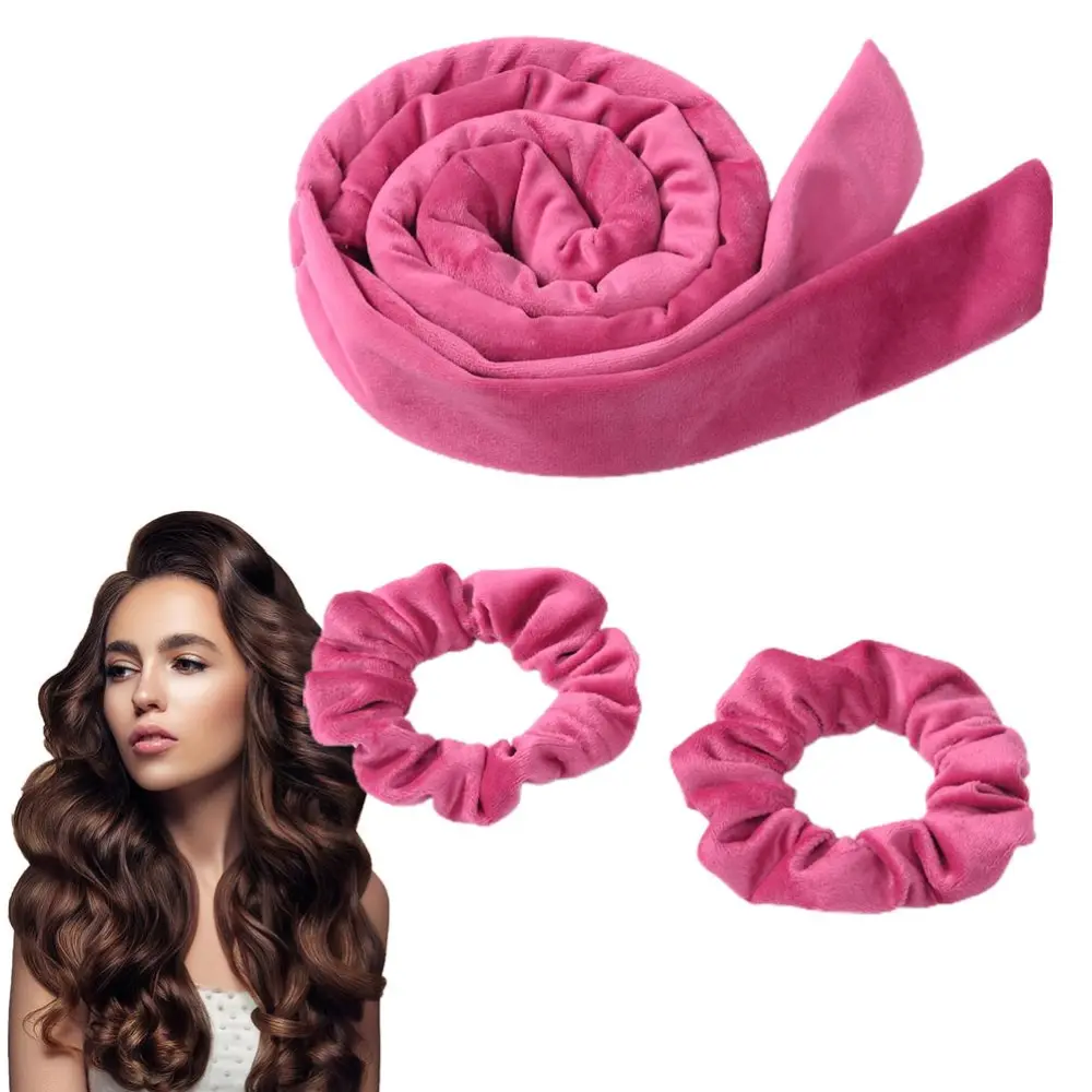 Heatless Curling Rod Headband for Women No Heat Curl Ribbon with Scrunchies Sleeping Curls Bowknot Hair Rollers