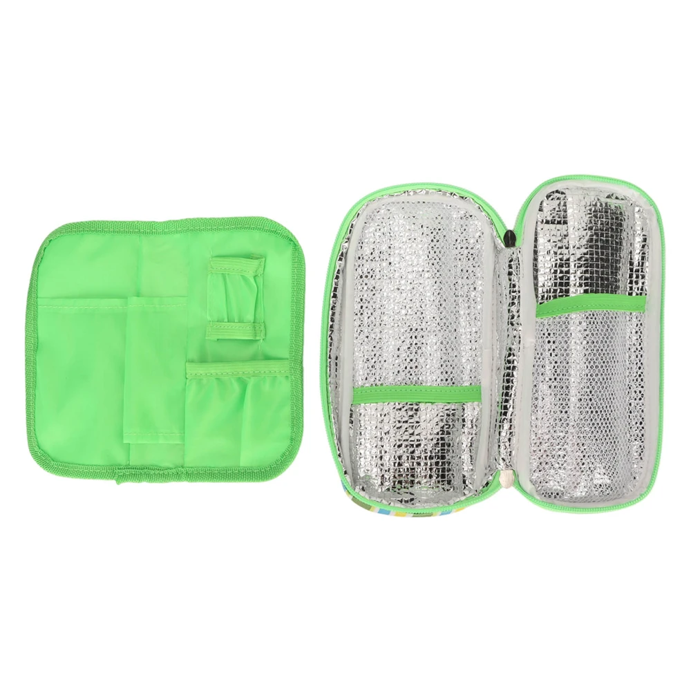 Insulin Cooler Travel Case Multi Layer Lightweight Portable Insulin Cooling Bag for Diabetic Green