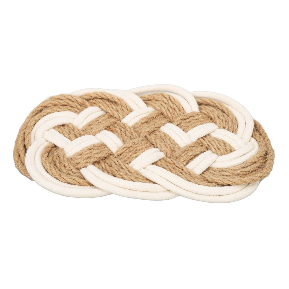 Drink Coasters Heat Insulation Cotton Jute Braided Woven Cup Cushion Table Mat for Tabletop Protection