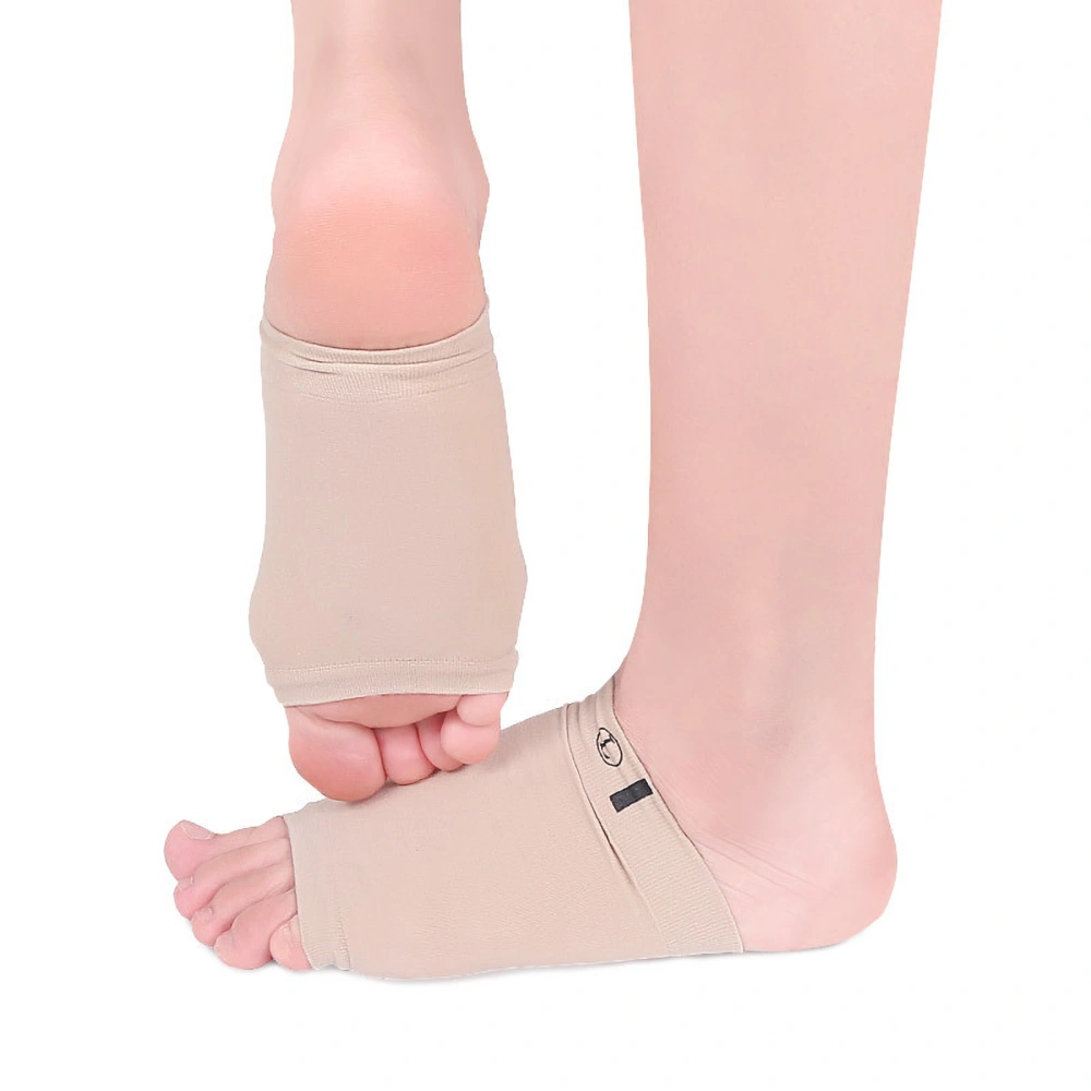 Arch Support Sleeves Shock Absorbing Cushioned Flat Foot Arch Support Braces Soft Elastic Arch Foot Brace Khaki