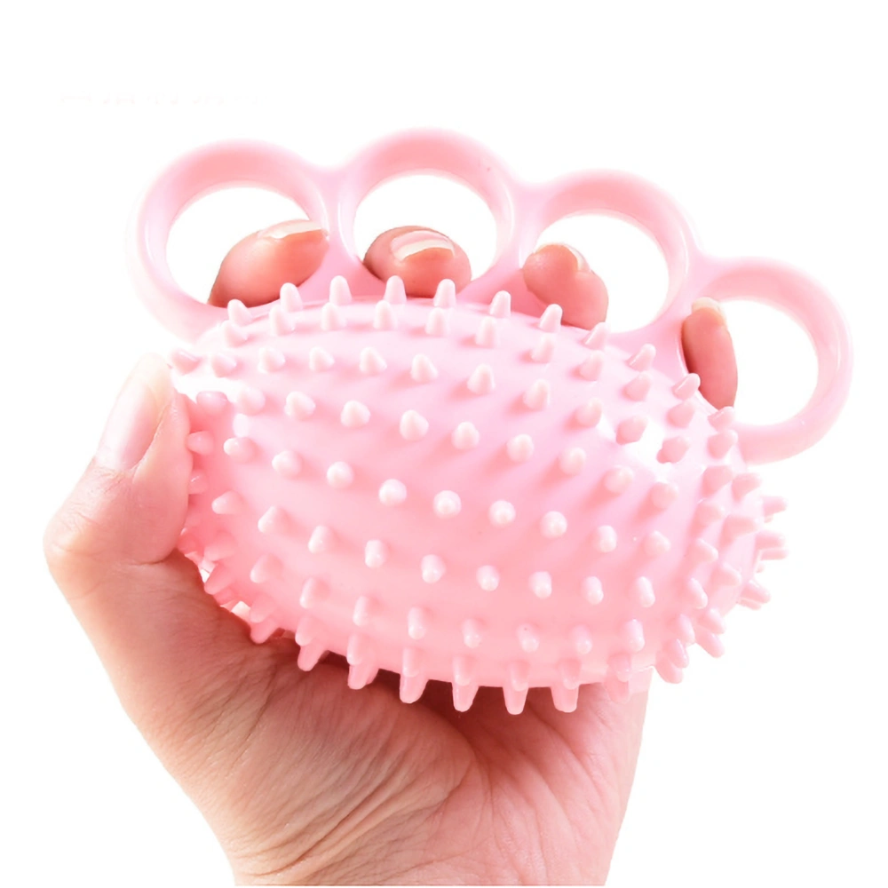 Grip Ball 4 Finger Exerciser Grip Strengthener Safe TPR Hand Strength Rehabilitation Ball for Elder Children Adult Pink