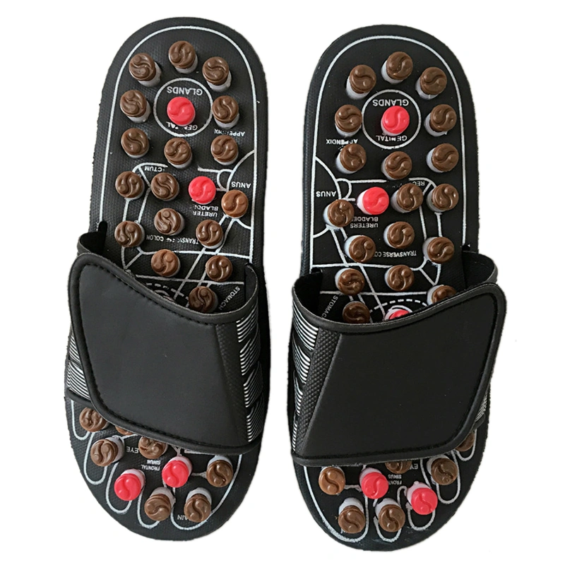 Reflexology Slippers Magnetic Therapy Massage Bodybuilding Acupoint Stimulation Shoes Black Tai Chi 38‑39