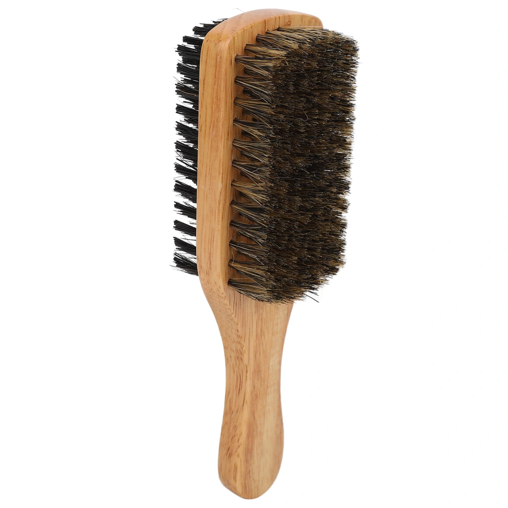 Double Sided Beard Brush Imitation Bristles Brush with Rubber Wood Handle for Men