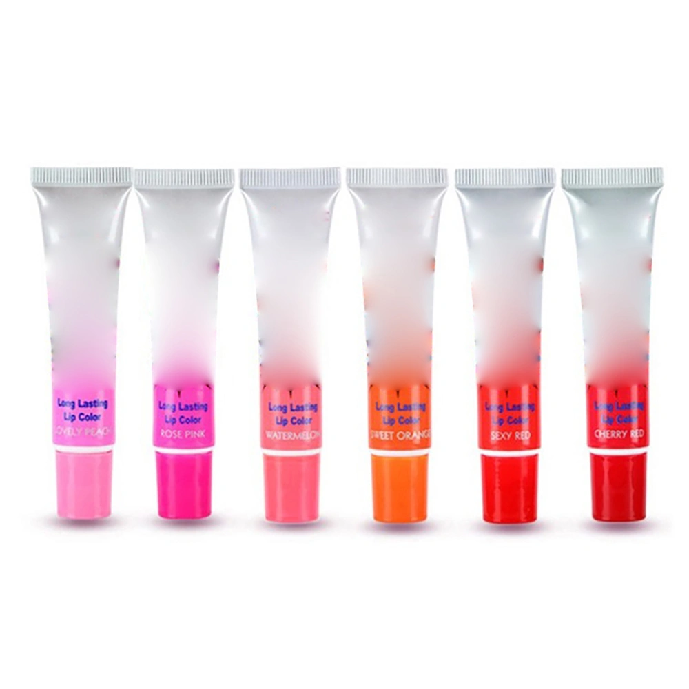 6 Colors Long Lasting Lip Gloss Set Waterproof Makeup Peel Off Lip Stain Tint Cosmetics 6 Colors with Box