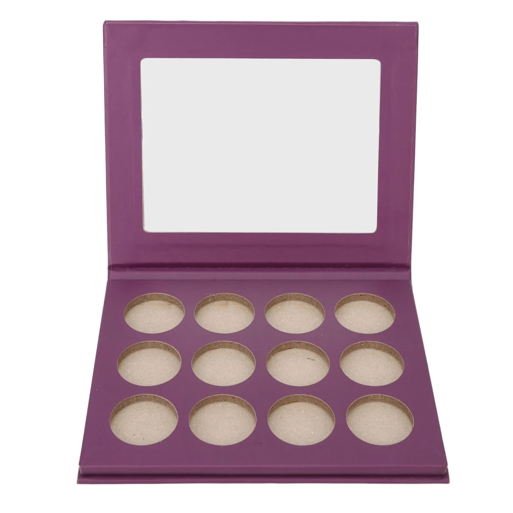 12 Hole Empty Eyeshadow Palette Portable DIY Makeup Empty Blush Bronzer Palette for Cosmetics Store Purple