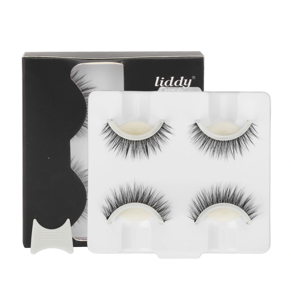 2 Pairs Self Adhesive False Eyelashes Glue Free Reusable Comfortable Natural Look False Eyelashes with Adhesive Strip LD-2202