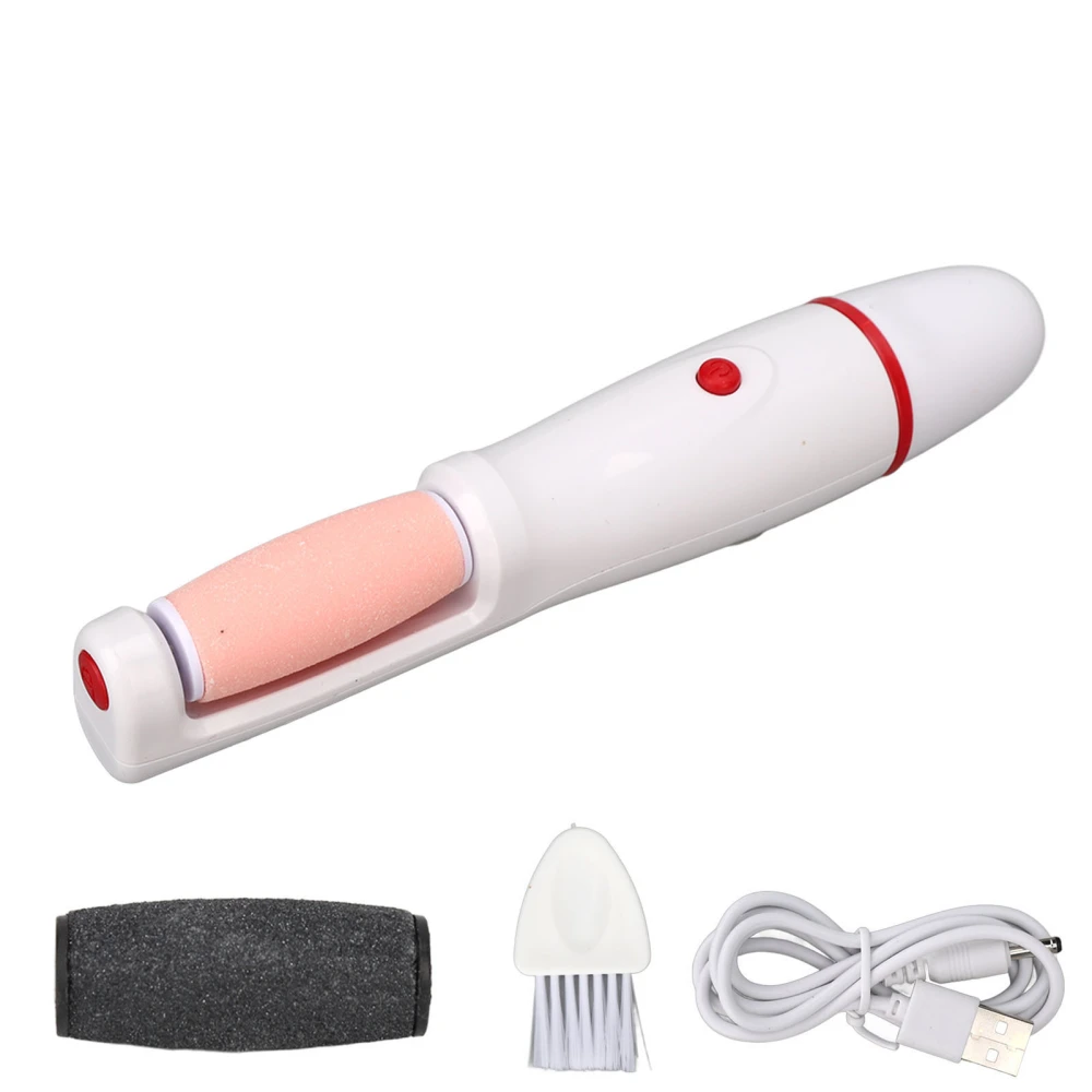 USB Foot Grinder Nano Glass Automatic Chargeable Gentle Foot Lasting Power Callus Remover for Corns Red