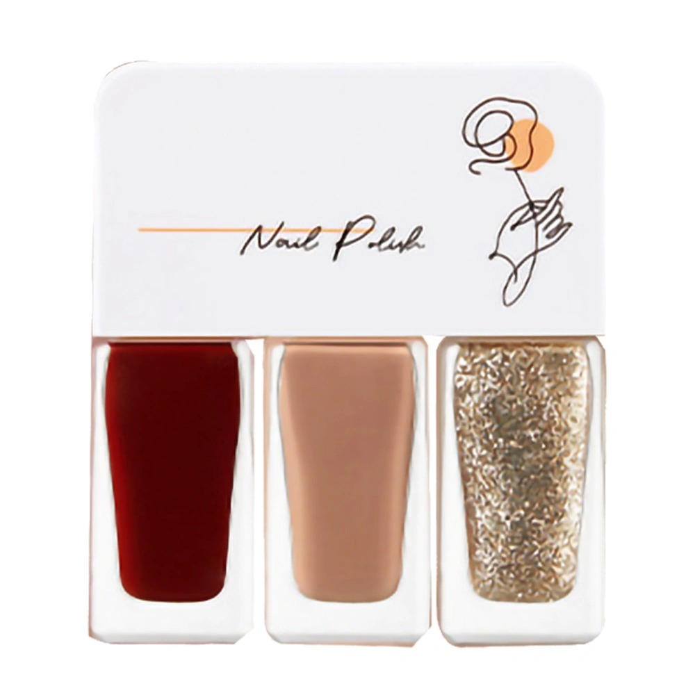 3pcs Water Based Nail Polish Set Women Easy Peel Off Quick Dry Nail Polish for Dating Halloween Party T02