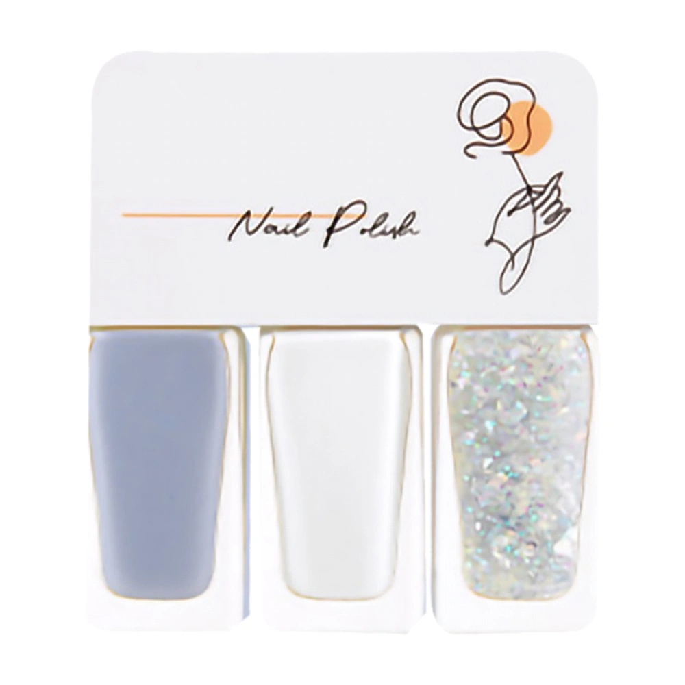 3pcs Water Based Nail Polish Set Women Easy Peel Off Quick Dry Nail Polish for Dating Halloween Party T19