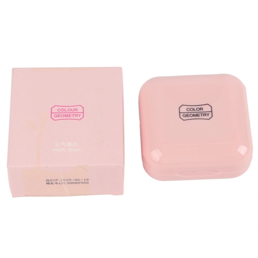 Face Blusher Natural Fine Powder Long Lasting Pink Case Cute Face Blush Powder with Brush for Women 02 Peachy