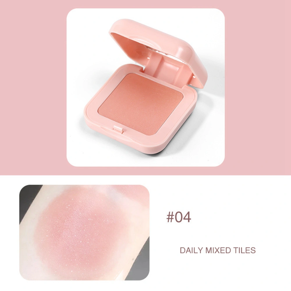 Face Blusher Natural Fine Powder Long Lasting Pink Case Cute Face Blush Powder with Brush for Women 04 Pearlescent Pink