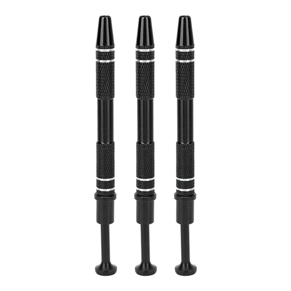 3pcs Piercing Ball Grabber Pick Up Tool Portable 4 Prongs Bead Holder Tweezers for Jewelry Making Black