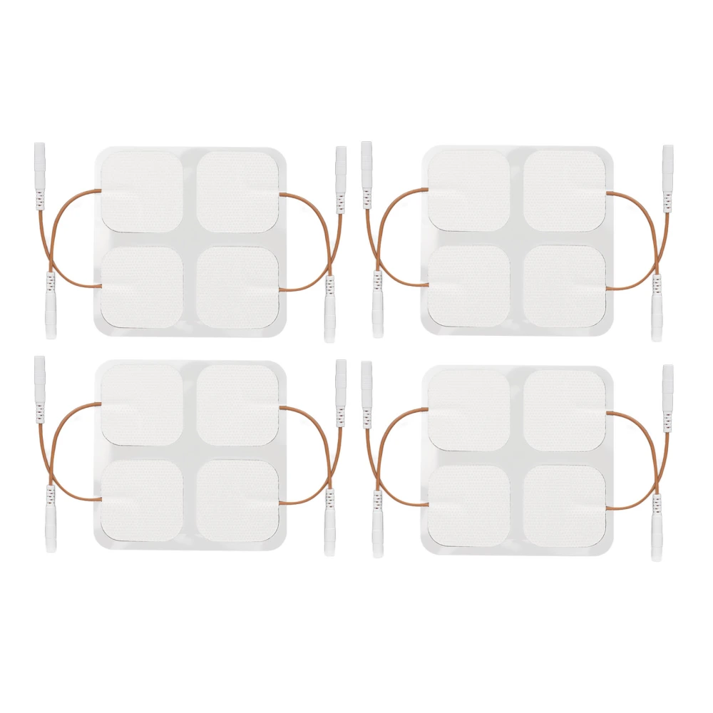 16pcs Electrode Patch Self Adhesive Reusable Replacement Square Electrode Pad for TENS Machine 1.6 Inch 2.5mm / 0.1in