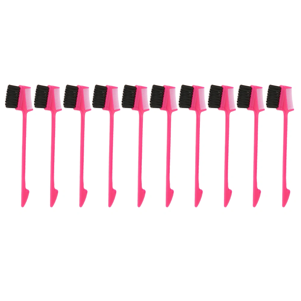 10Pcs Dual Edge Eyebrow Brush Comb Multifunction Soft Nylon Double Sided Control Eyebrow Brush for Home Hair Salon