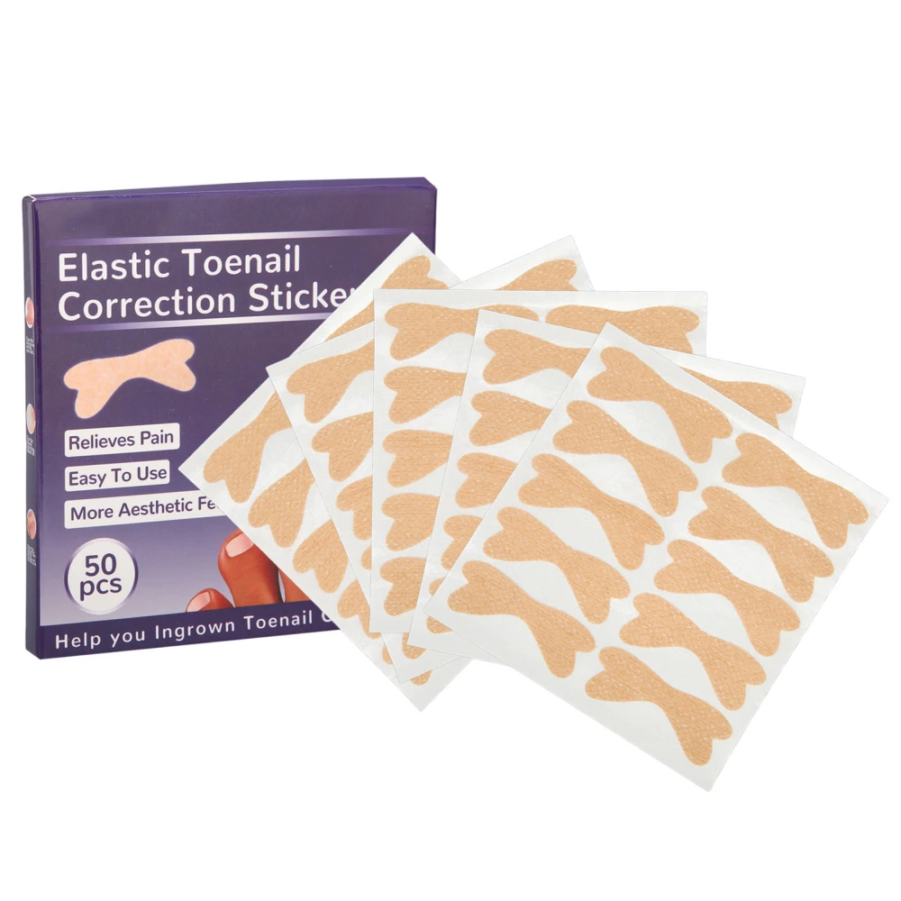 50pcs Ingrown Toenail Correction Patch Good Adhesion Elastic Breathable Toenail Correction Sticker Set