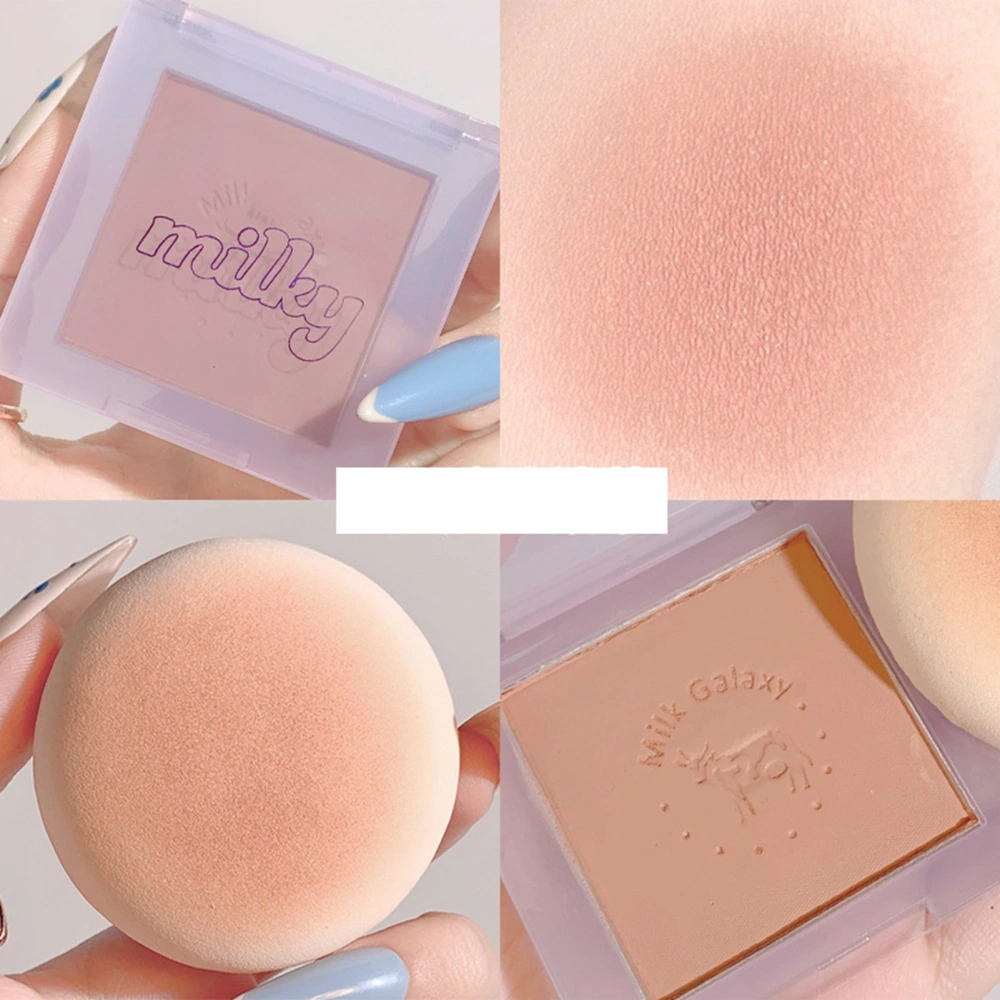 3pcs Cosmetics Mini Single Color Powder Matte Blush Glitter Pearly Portable Blush for Girl 06