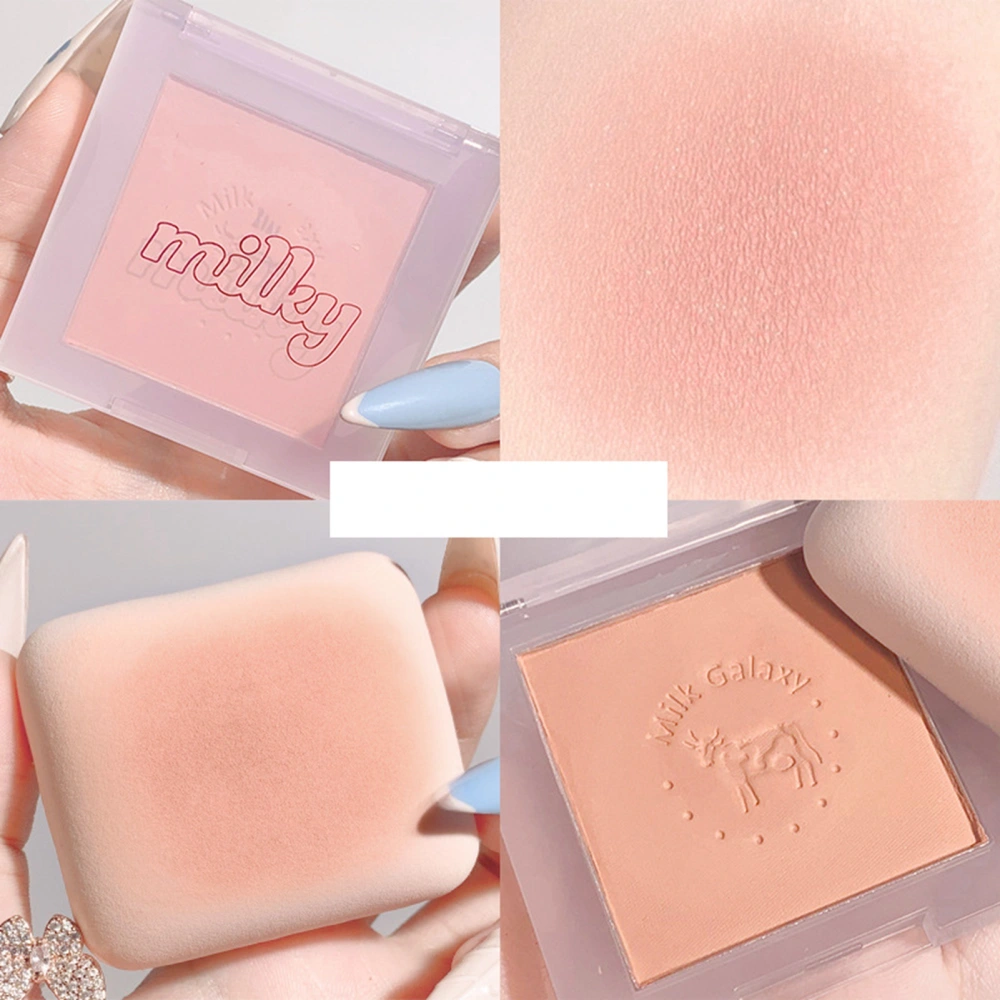 3pcs Cosmetics Mini Single Color Powder Matte Blush Glitter Pearly Portable Blush for Girl 8