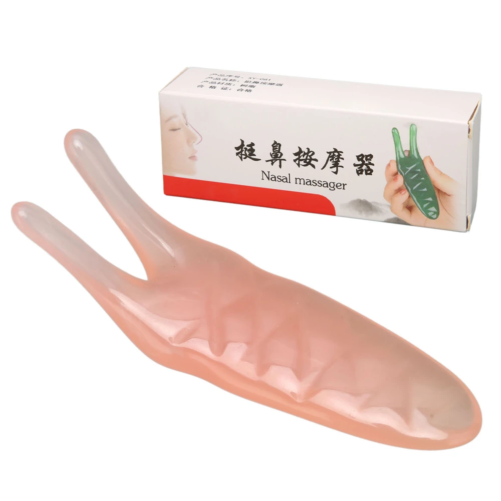 Gua Sha Facial Tool Massage Rounded Corners Narrow Nose Scraping Massage Tool for Lady Pink