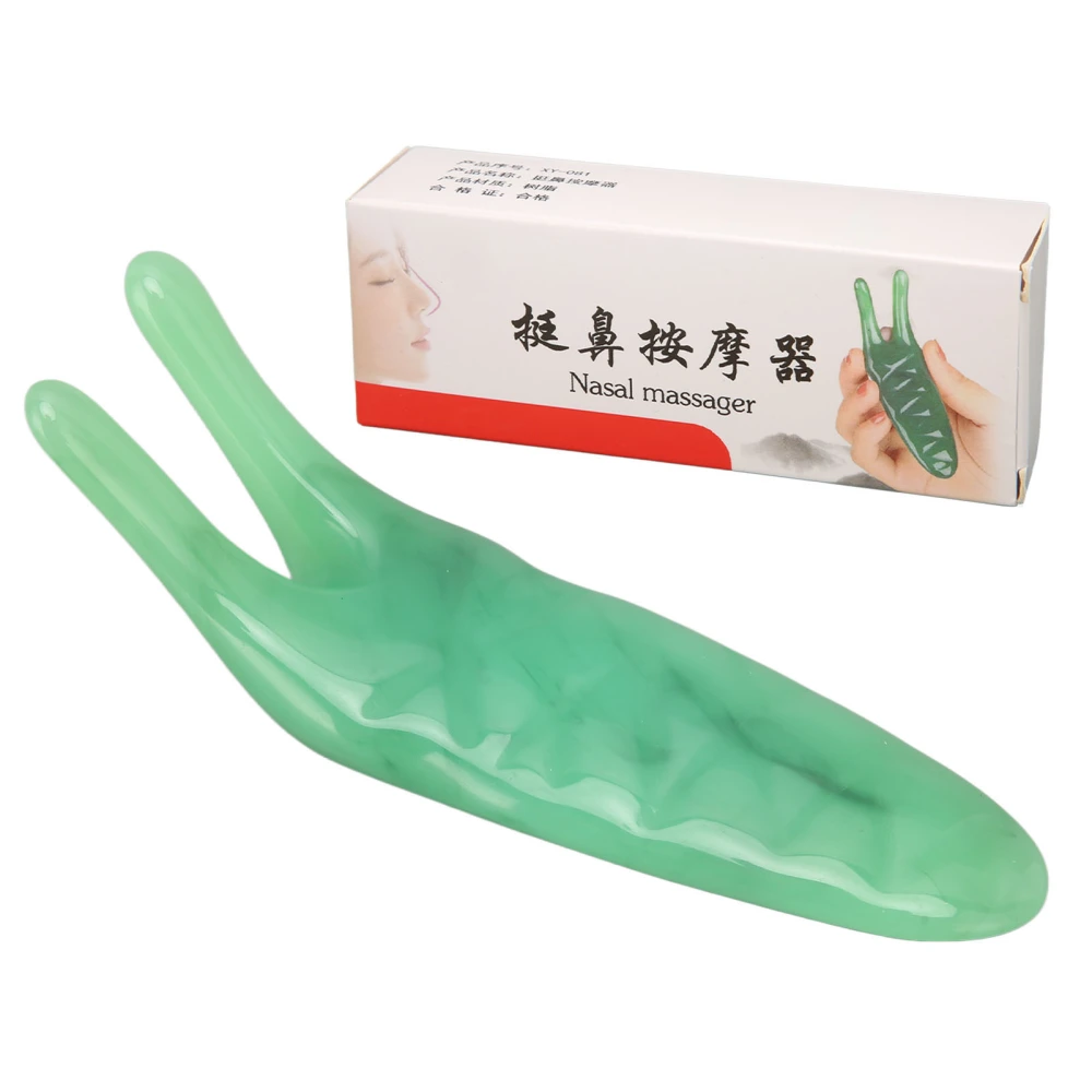 Gua Sha Facial Tool Massage Rounded Corners Narrow Nose Scraping Massage Tool for Lady Green