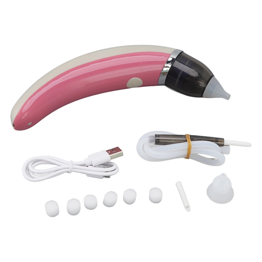 Baby Nasal Aspirator Dual Purpose Electric Earwax Removal Nose Snot Cleaner Pink