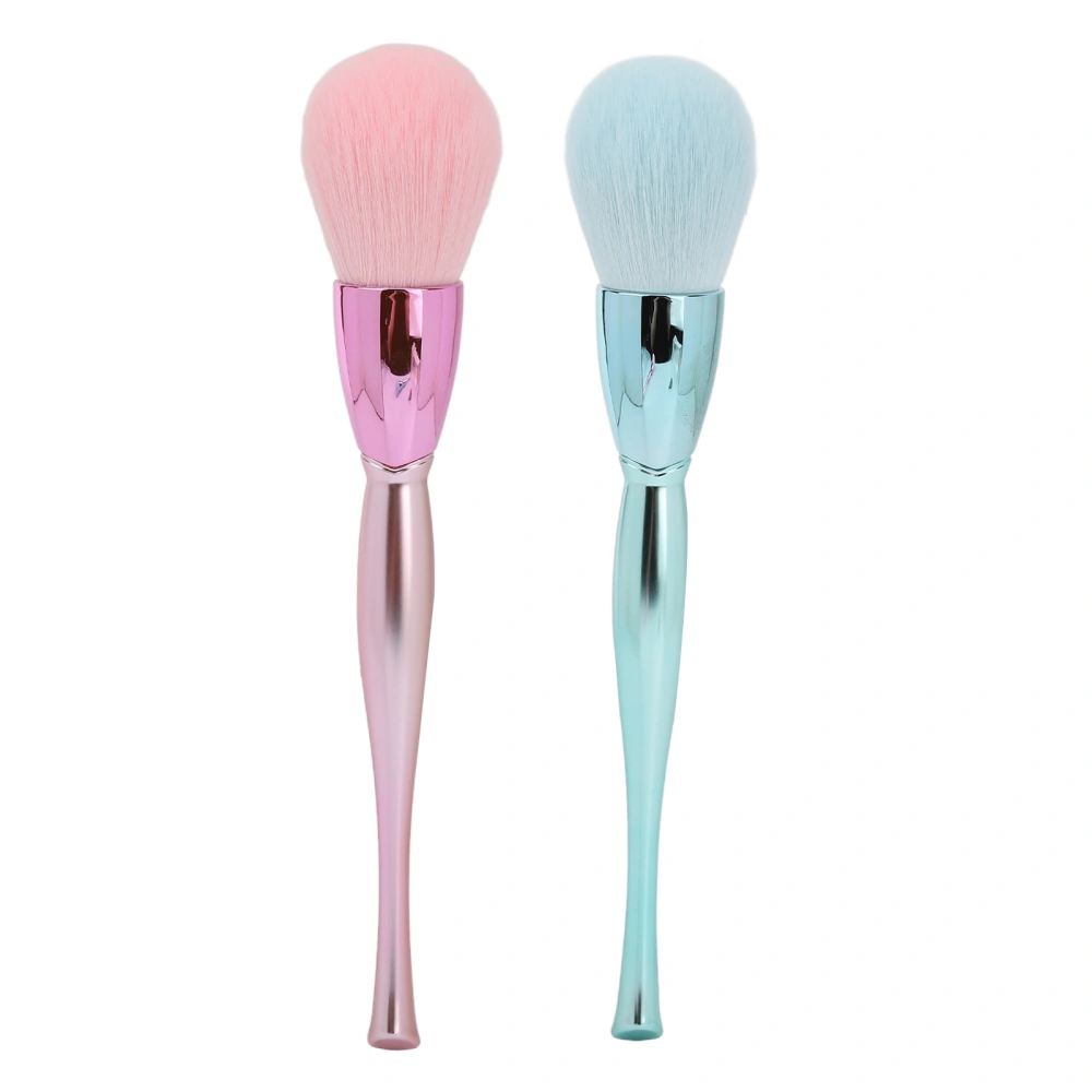 2pcs Nail Dust Cleaner Brush Home Salon Electroplating Exquisite Nail Dust Powder Remover Makeup Brush