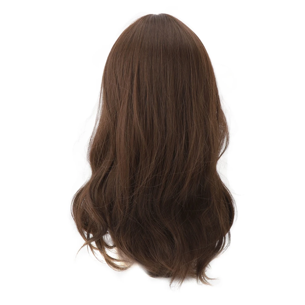 Women Wig Brown Bangs Fashionable Fluffy High Temperature Fiber Soft Supple Smooth Cosplay Wig