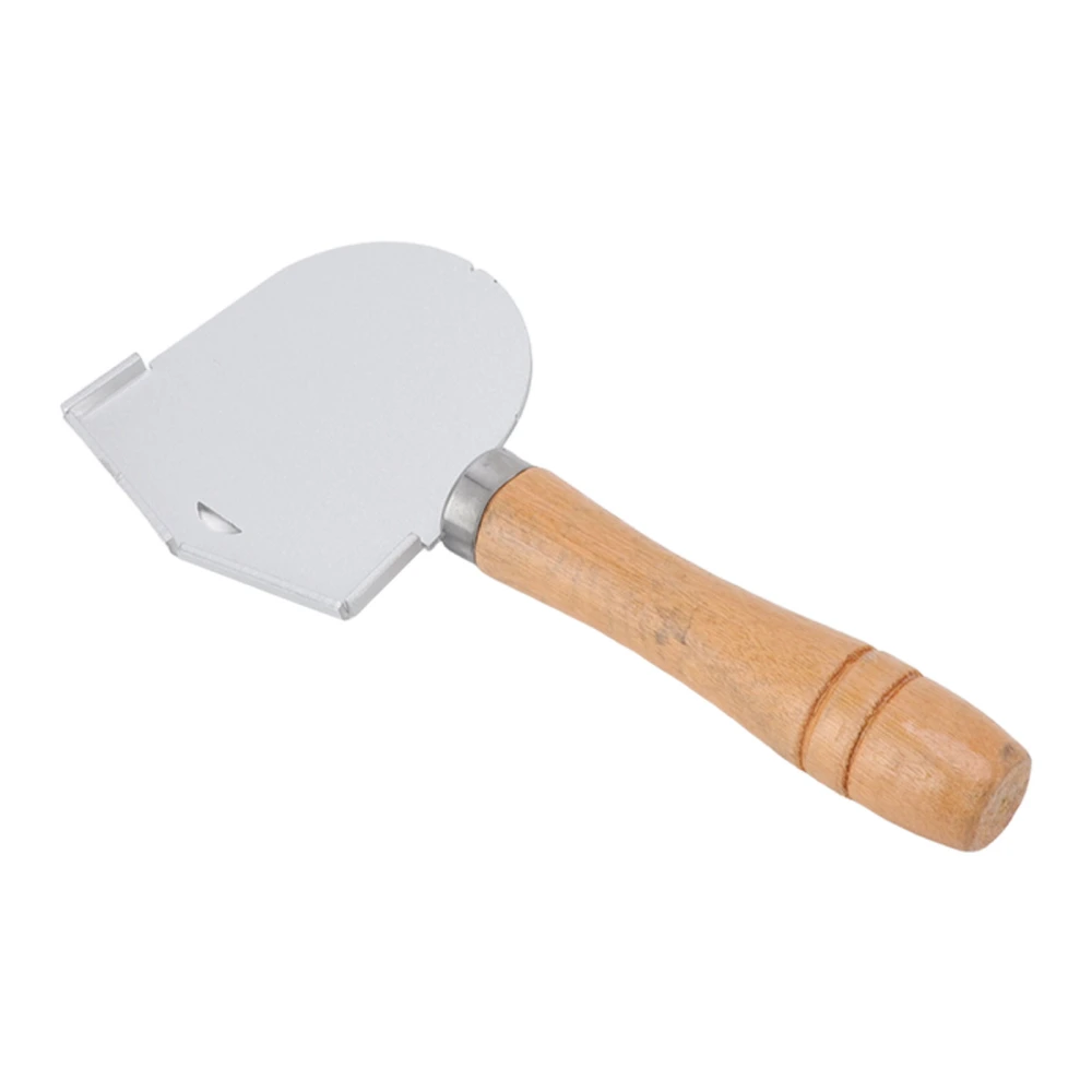 Stainless Steel Denture Shovel Semicircular Dental Hot Wax Dike Spade with Wooden Handle