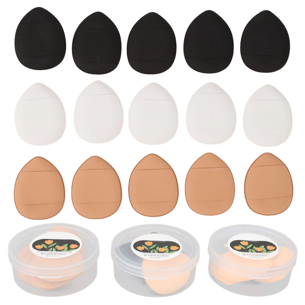 15pcs Finger Size Powder Puff Mini Triangle Soft Compact Wet Dry Makeup Tools for Girls Women