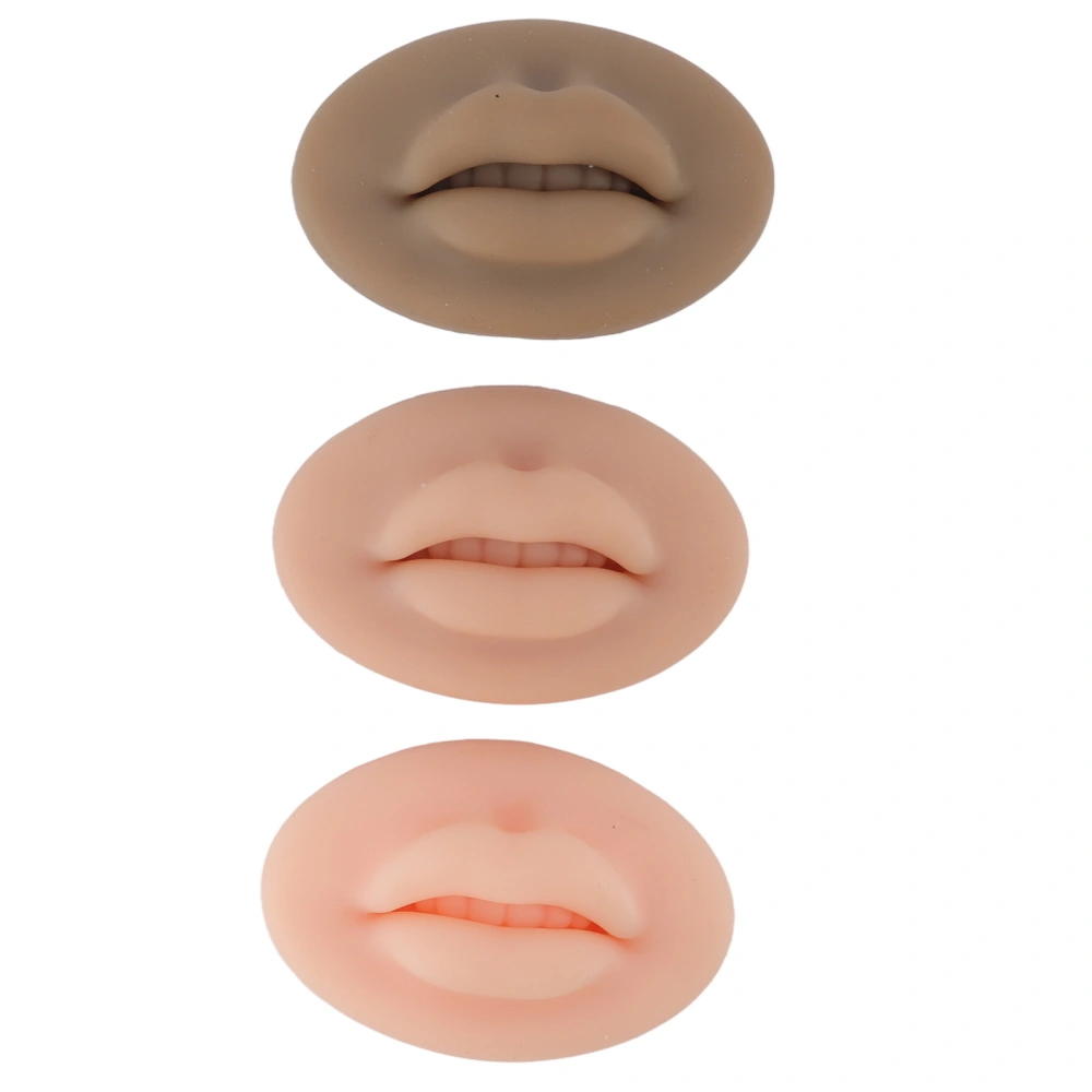 3pcs Tattoo Practice Lips Silicone Microblading Practice Skin 3D Fake Skin Tattoo Skin Cosmetic Makeup Lips Training